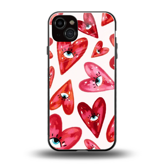 Lash Love back phone cover | glass case for iphone 14 plus