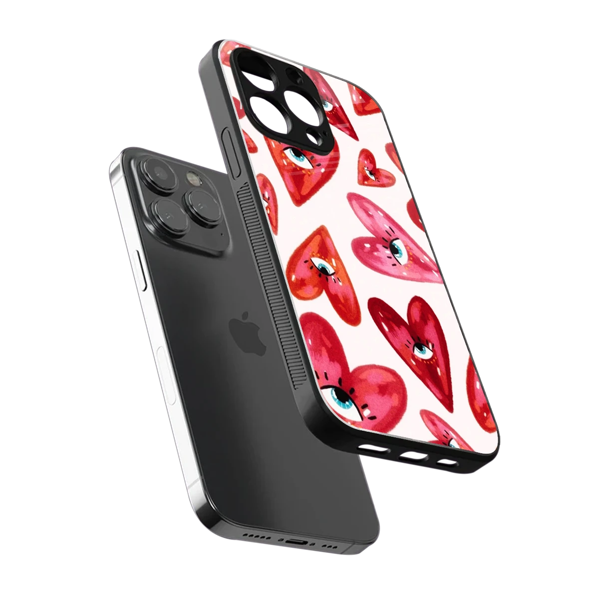 Lash Love sleek iphone 15 pro max cover with tempered glass back and TPU edges