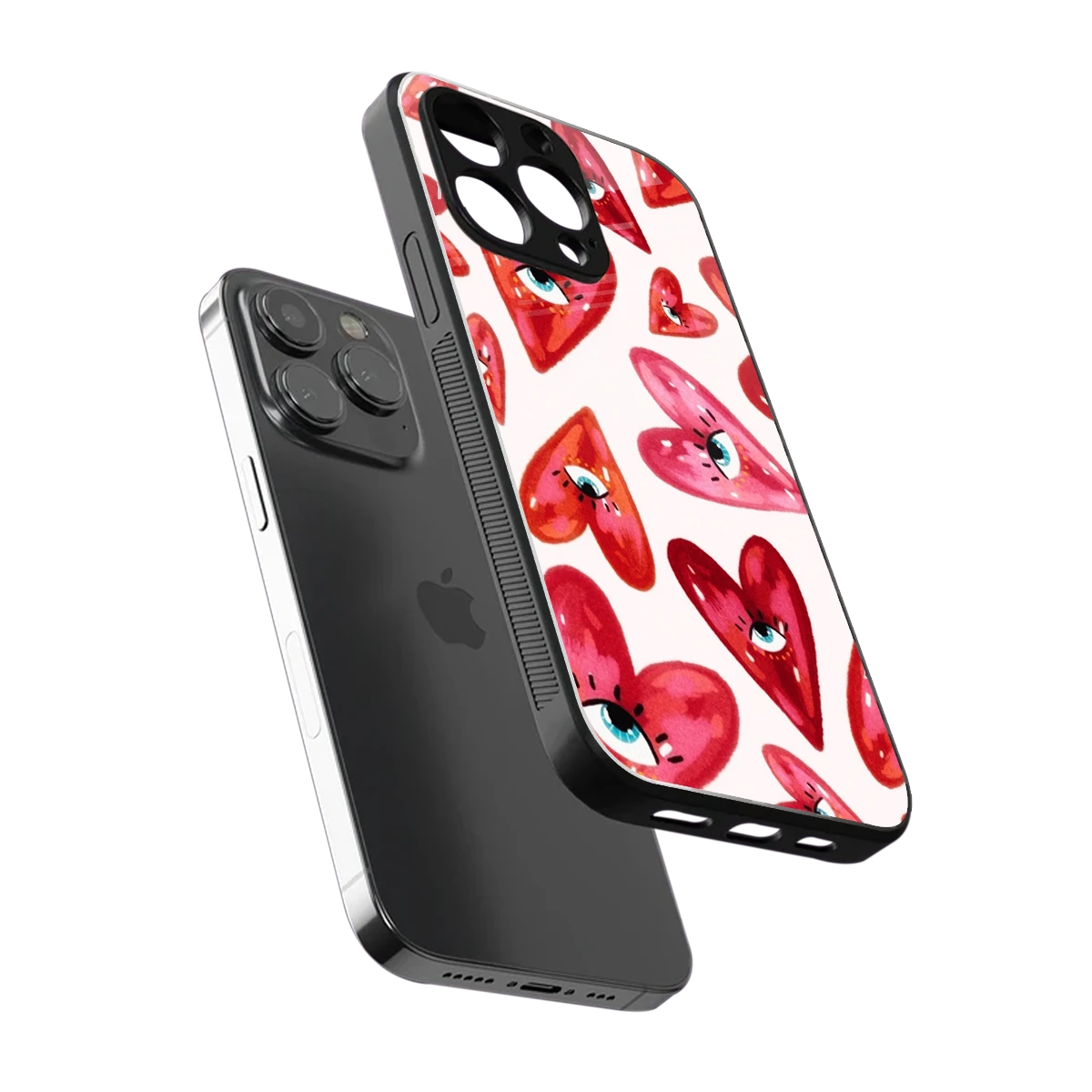 Lash Love sleek iphone 15 pro cover with tempered glass back and TPU edges