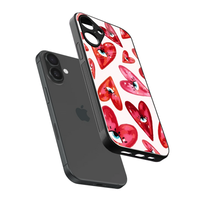 Lash Love sleek iphone 16 plus cover with tempered glass back and TPU edges
