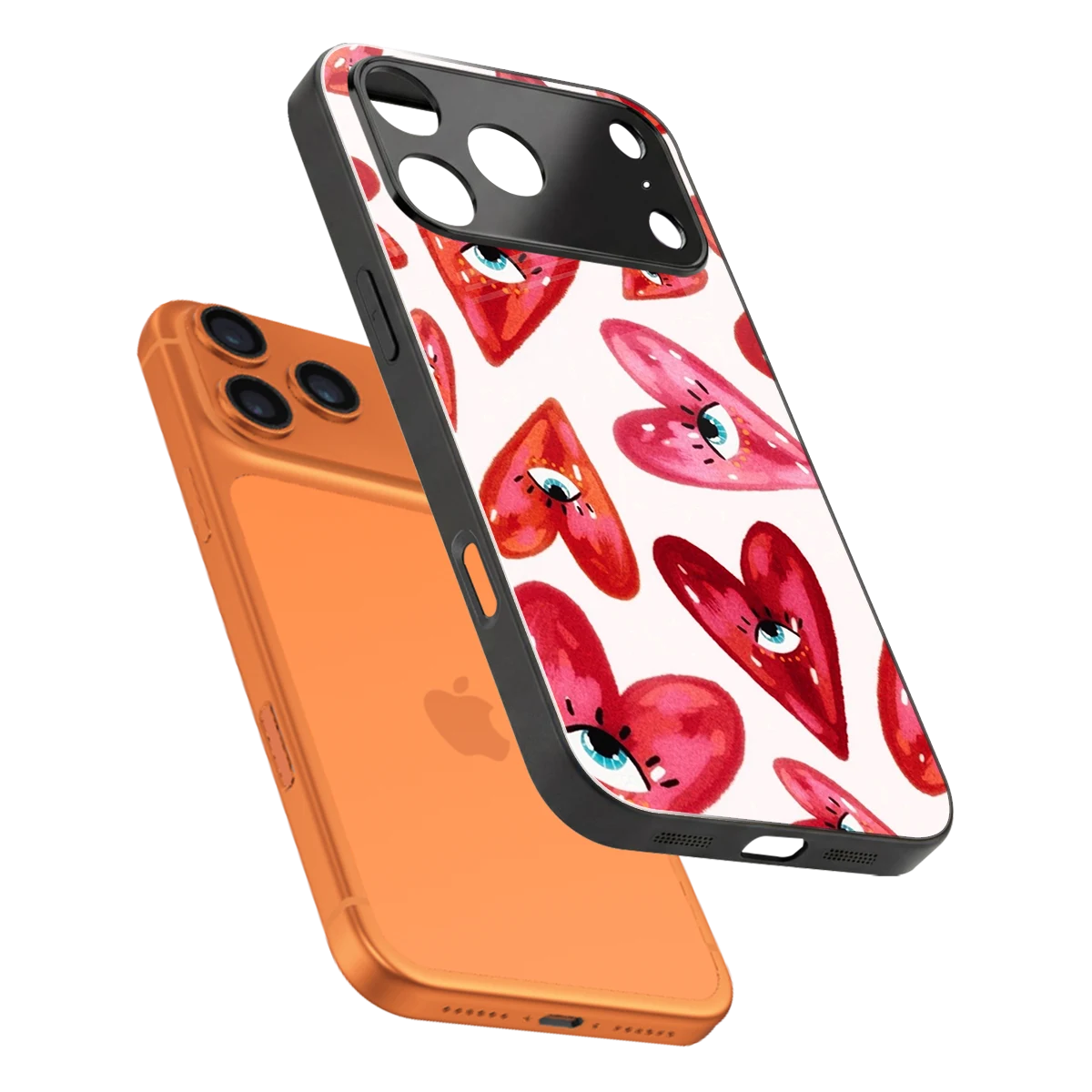 Lash Love sleek iphone 17 pro cover with tempered glass back and TPU edges