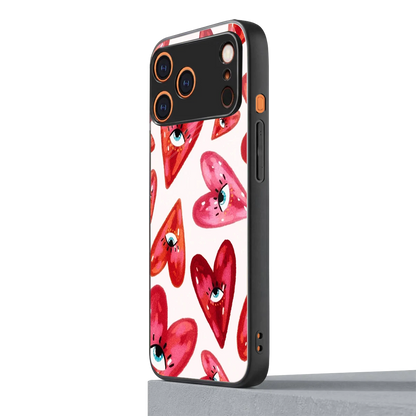 Lash Love iphone 17 pro mobile cover | shockproof glass phone case