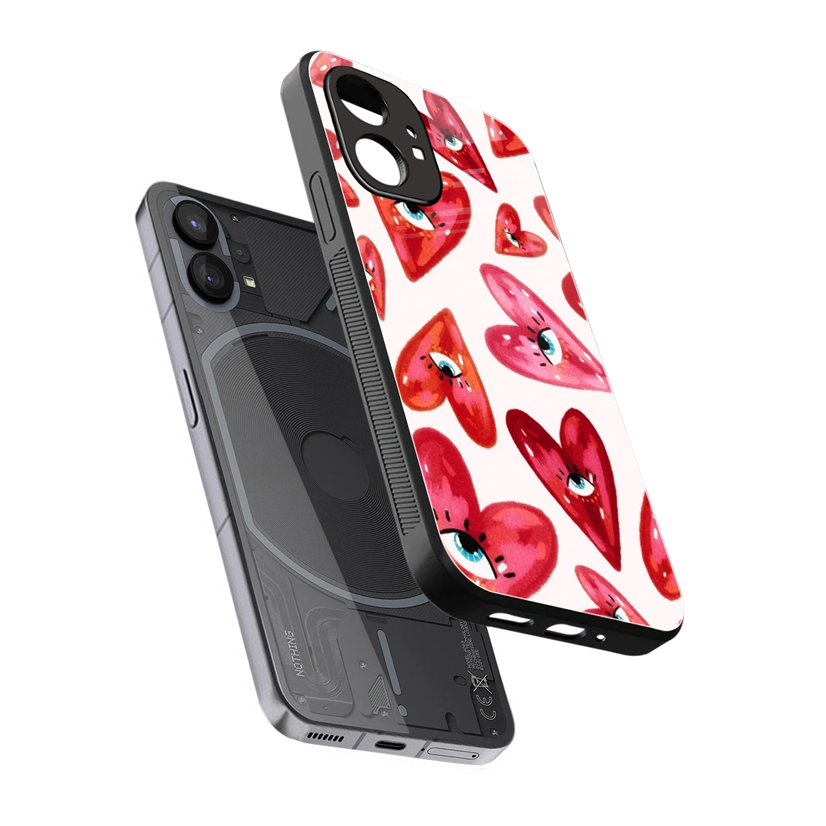Lash Love sleek nothing phone 1 cover with tempered glass back and TPU edges