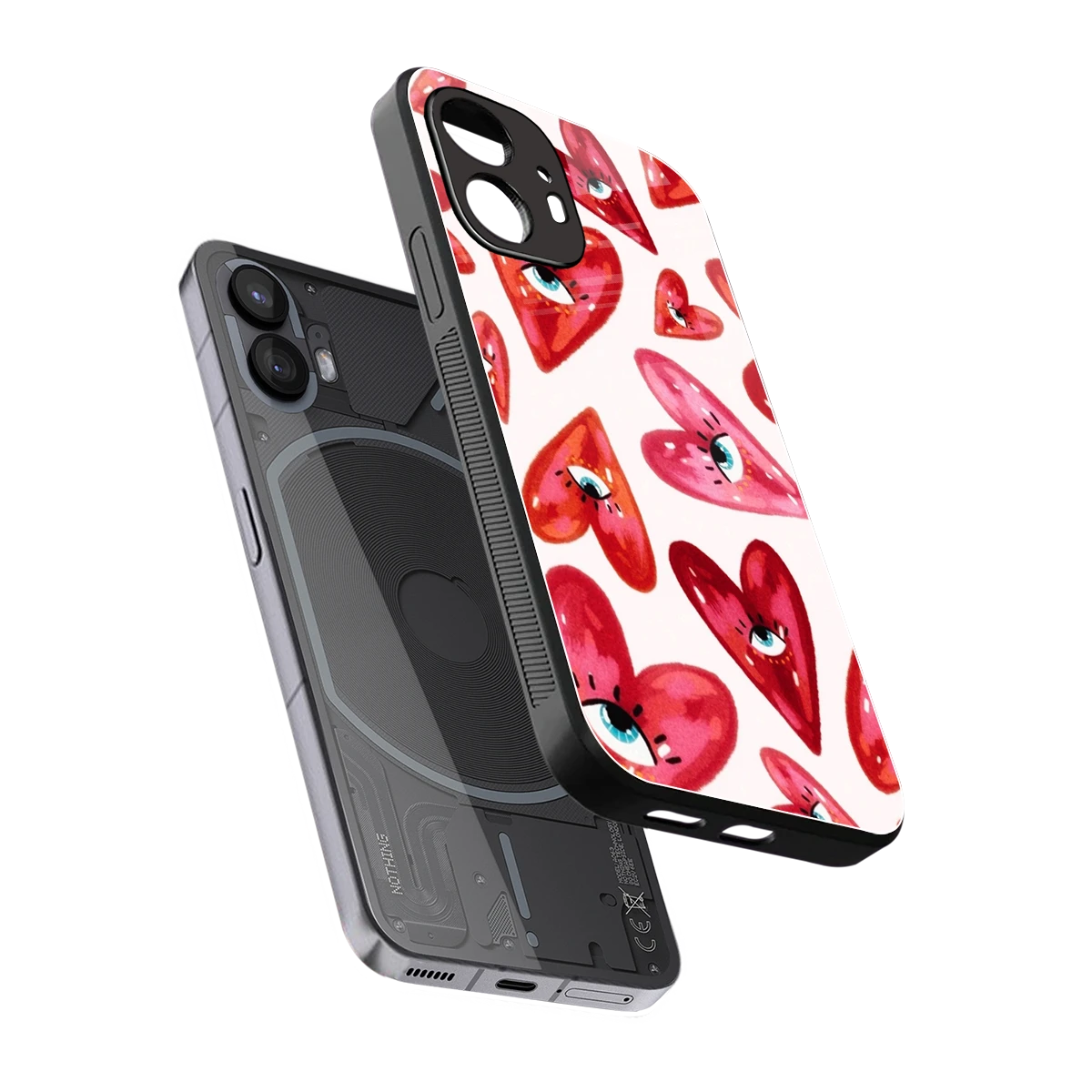 Lash Love sleek nothing phone 2 cover with tempered glass back and TPU edges