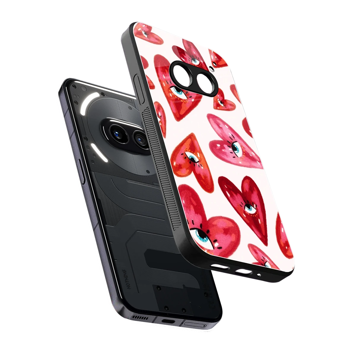 Lash Love sleek nothing phone 2a cover with tempered glass back and TPU edges