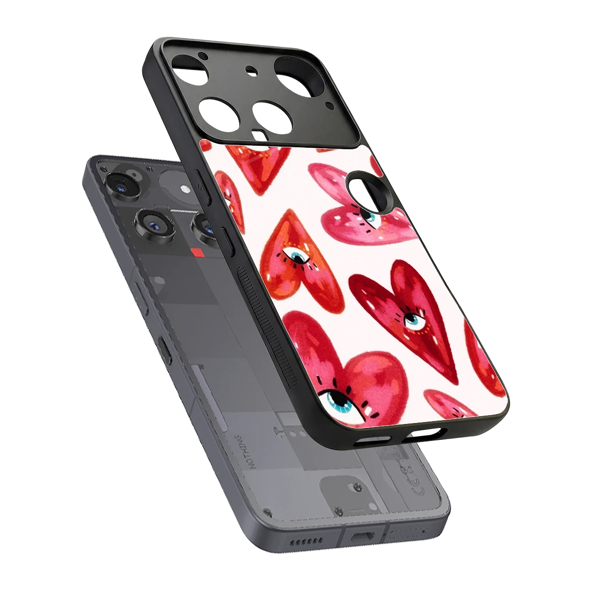 Lash Love sleek nothing phone 3 cover with tempered glass back and TPU edges