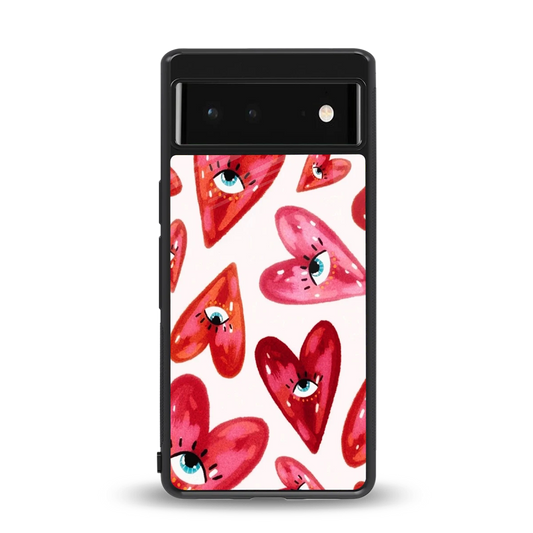 Lash Love back phone cover | glass case for google pixel 6