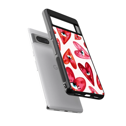 Lash Love sleek google pixel 7a cover with tempered glass back and TPU edges