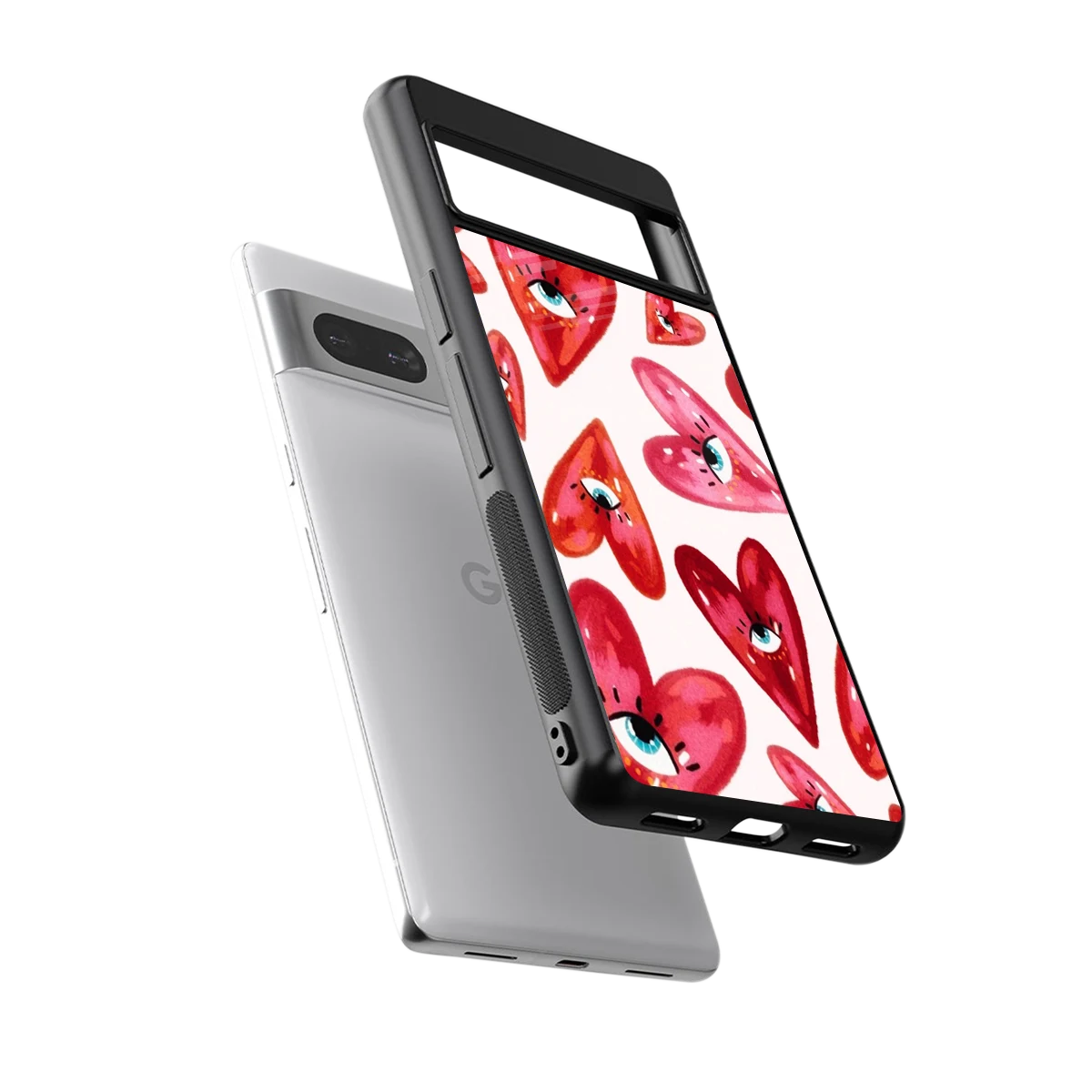 Lash Love sleek google pixel 7 cover with tempered glass back and TPU edges