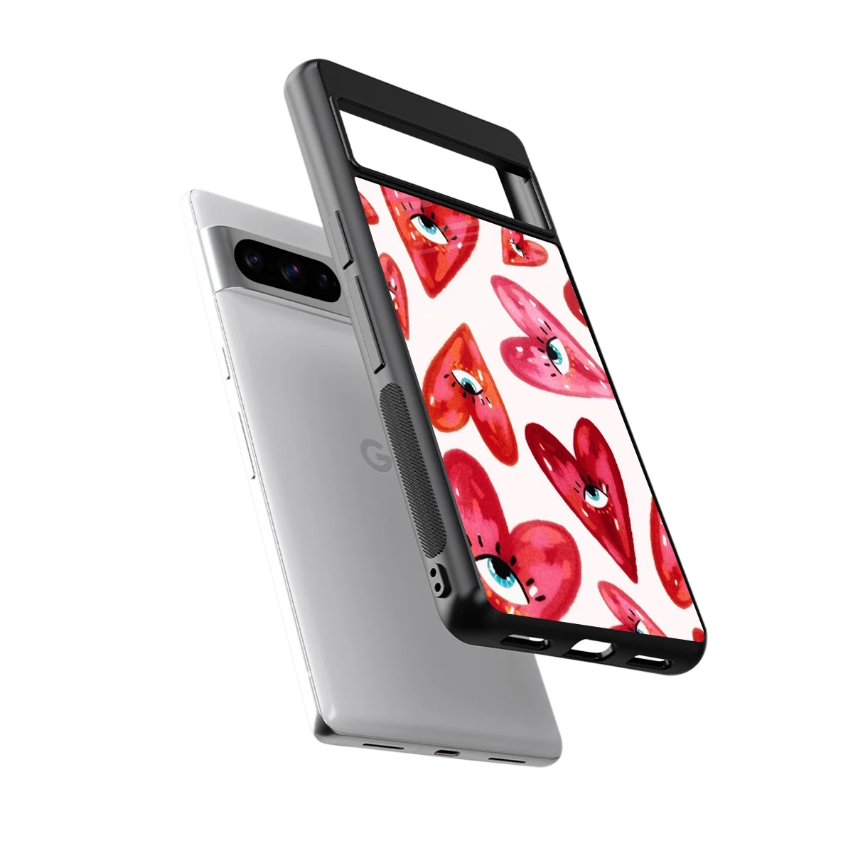 Lash Love sleek google pixel 8 pro cover with tempered glass back and TPU edges