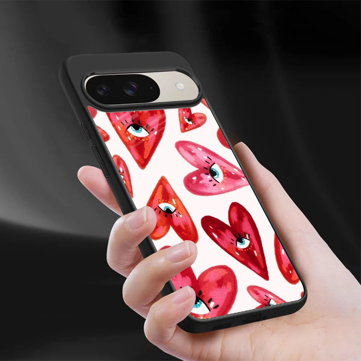 Lash Love sleek google pixel 9 cover with tempered glass back and TPU edges