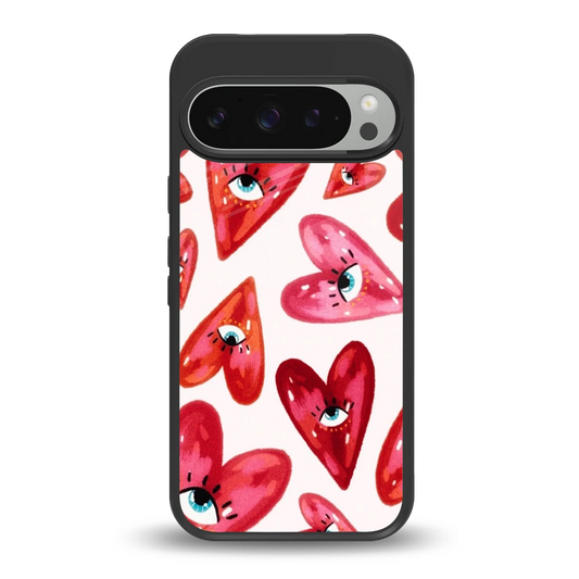 Lash Love back phone cover | glass case for google pixel 9 pro xl