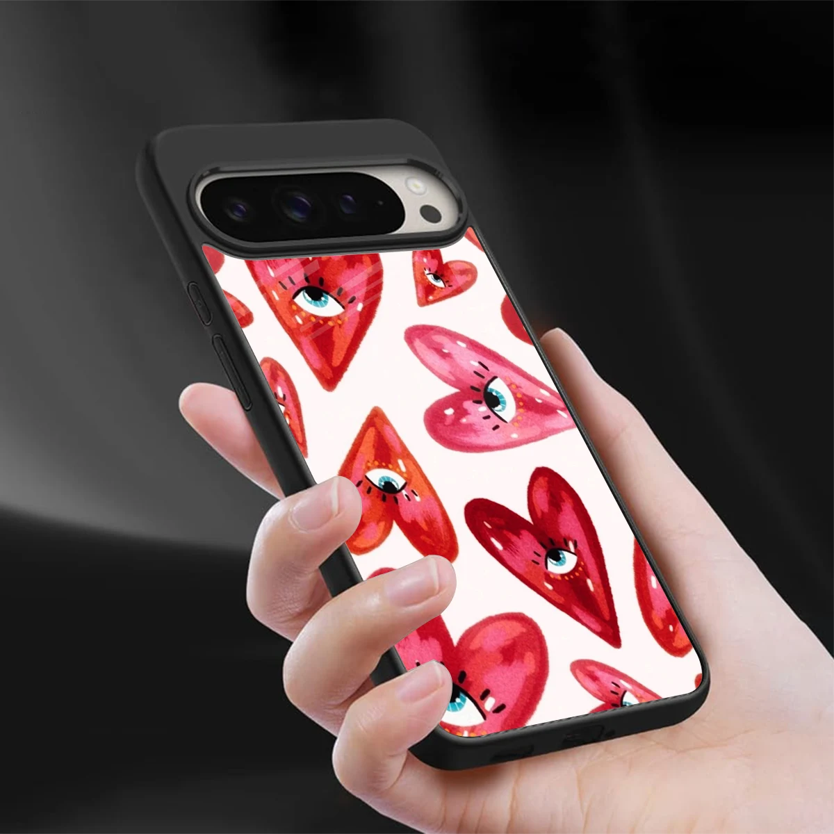 Lash Love sleek google pixel 9 pro cover with tempered glass back and TPU edges