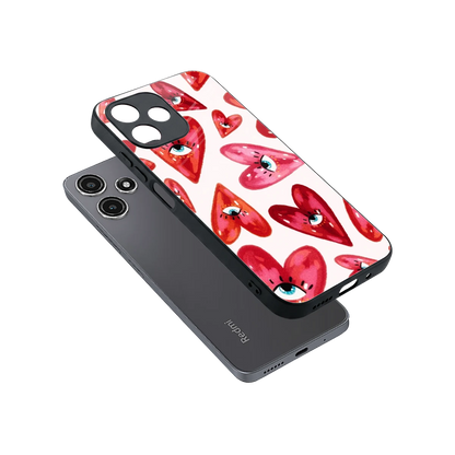 Lash Love sleek redmi 12 5g cover with tempered glass back and TPU edges