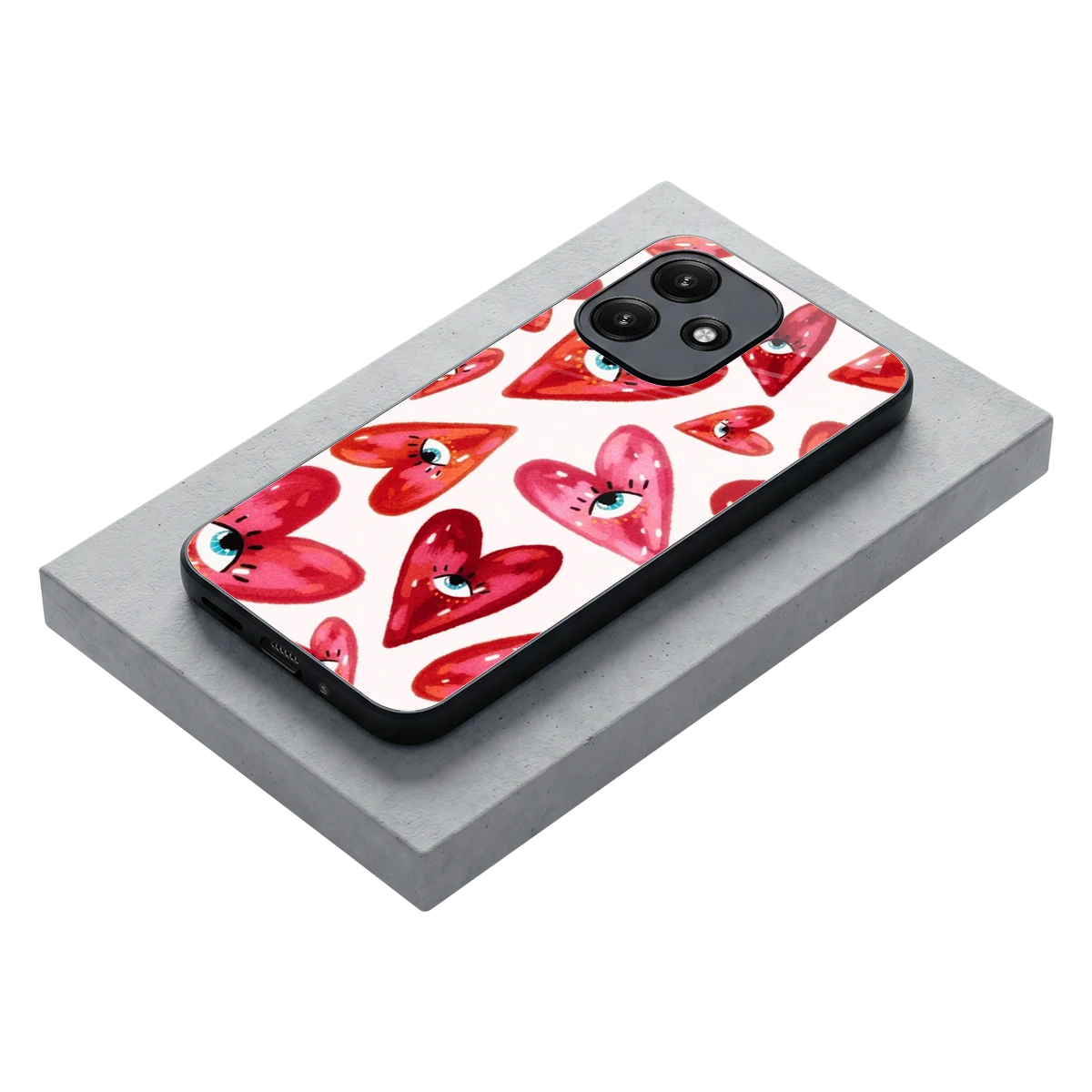Lash Love stylish phone case for redmi 12 5g | glossy glass and slim fit