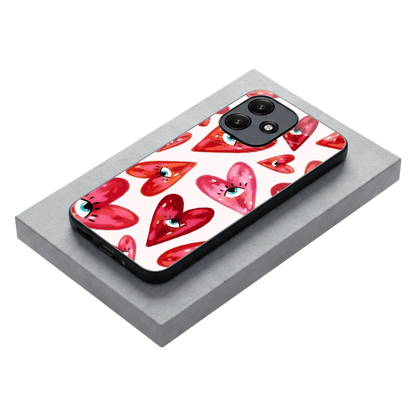 Lash Love stylish phone case for redmi 12 5g | glossy glass and slim fit