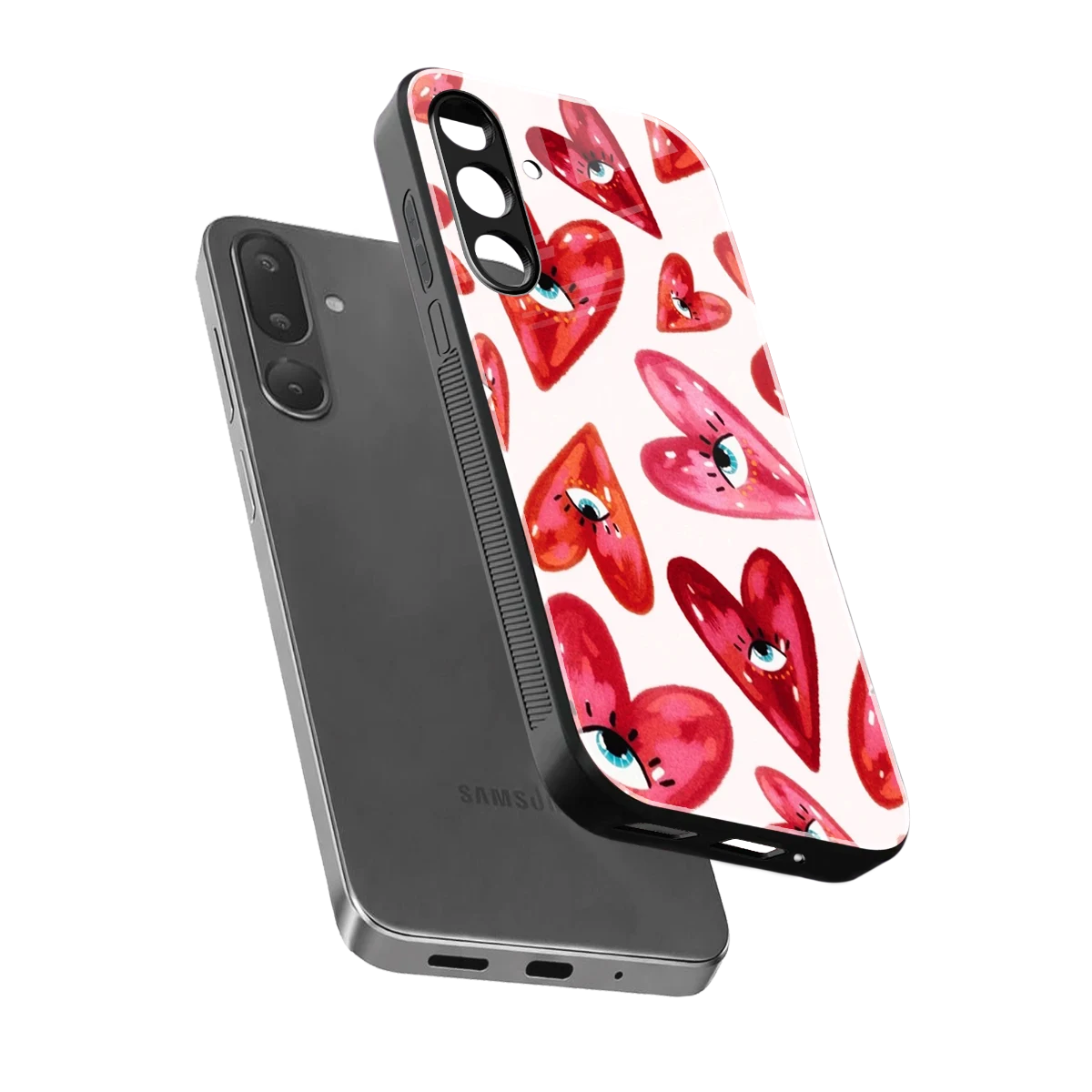 Lash Love sleek samsung galaxy m36 5g cover with tempered glass back and TPU edges