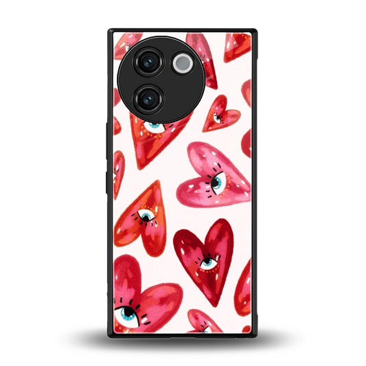 Lash Love back phone cover | glass case for vivo v30e