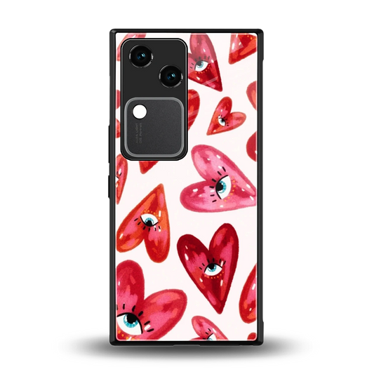 Lash Love back phone cover | glass case for vivo v30