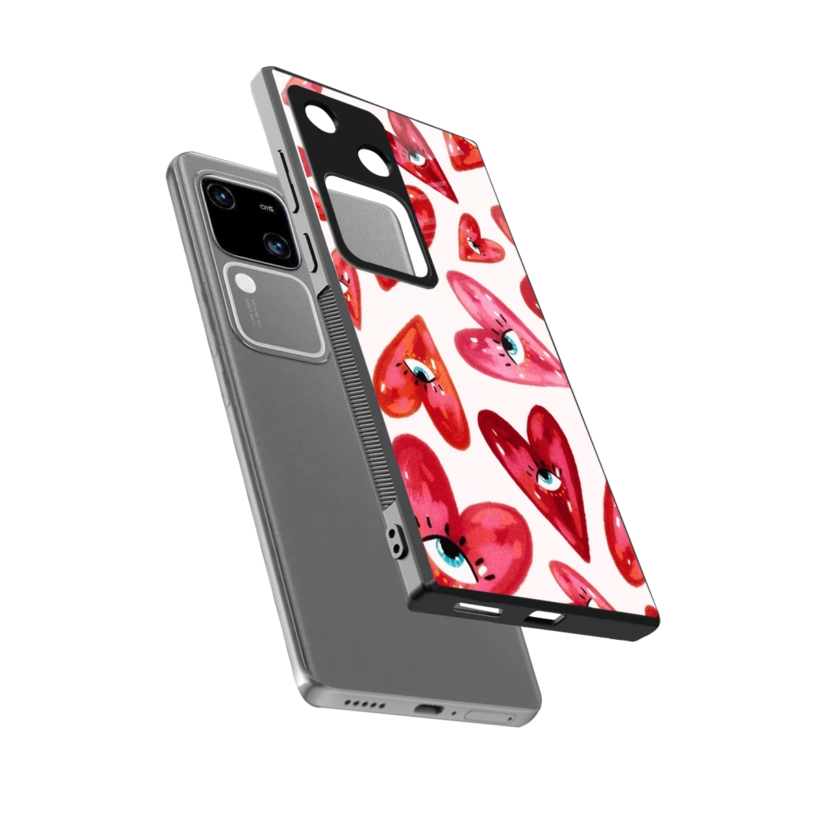 Lash Love sleek vivo v30 cover with tempered glass back and TPU edges