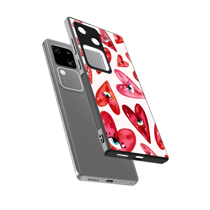 Lash Love sleek vivo v30 cover with tempered glass back and TPU edges