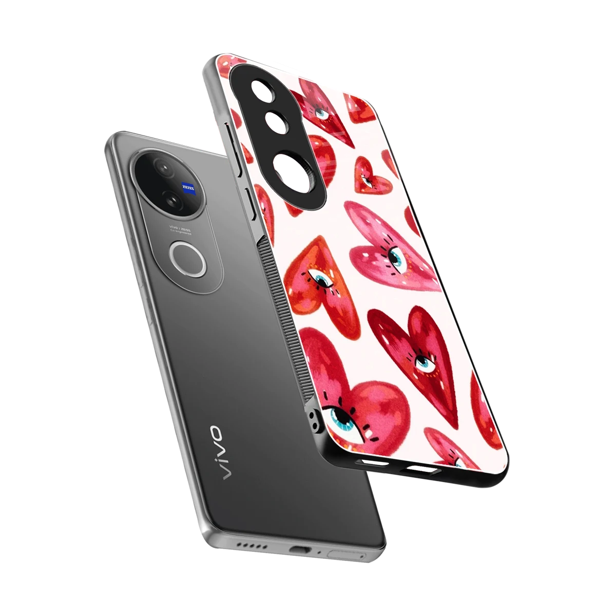 Lash Love sleek vivo v50 cover with tempered glass back and TPU edges