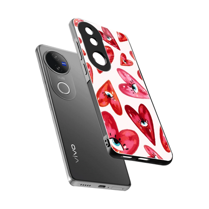 Lash Love sleek vivo v50 cover with tempered glass back and TPU edges