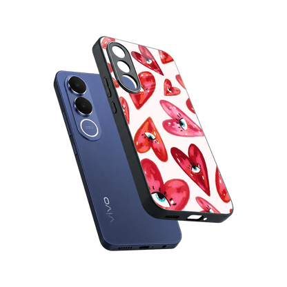 Lash Love sleek vivo v70 fe cover with tempered glass back and TPU edges