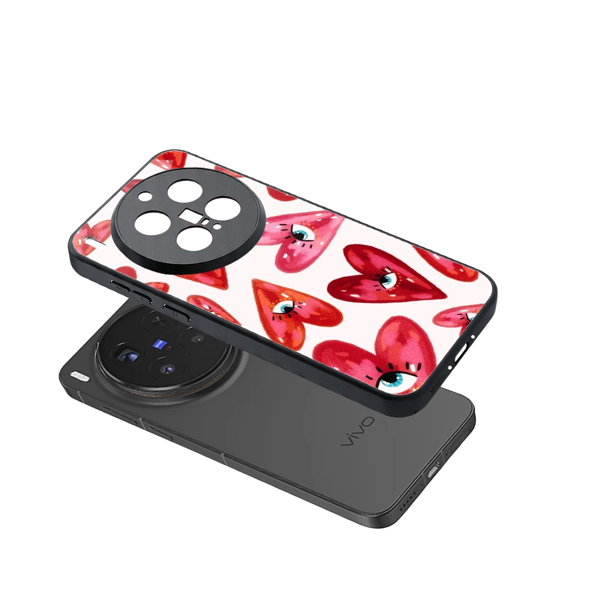 Lash Love sleek vivo x300 pro cover with tempered glass back and TPU edges