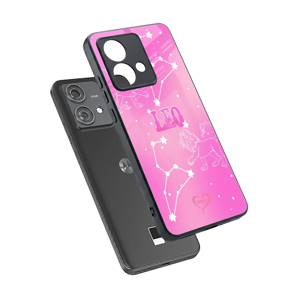 Leo Aura sleek motorola edge 40 neo 5g cover with tempered glass back and TPU edges