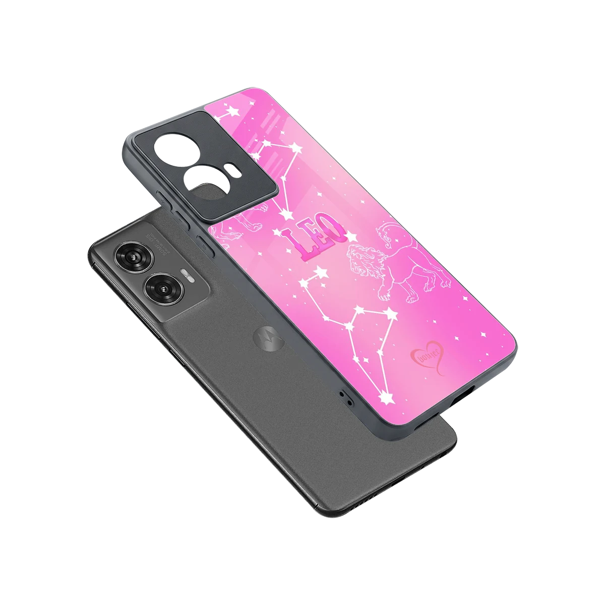 Leo Aura sleek motorola edge 50 fusion cover with tempered glass back and TPU edges