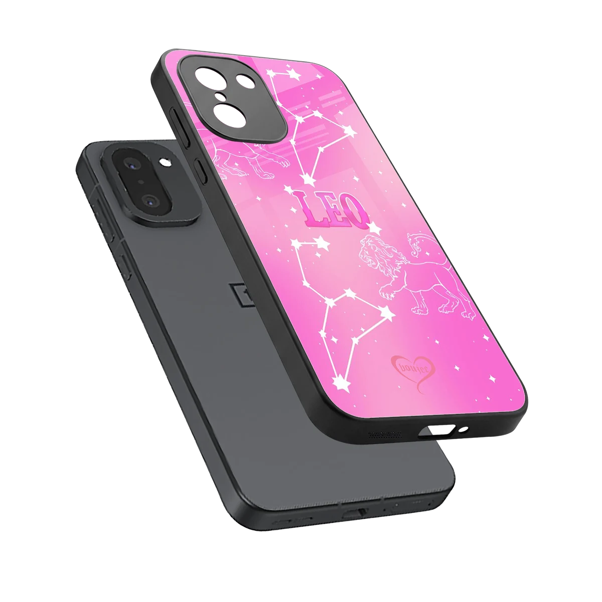 Leo Aura sleek oneplus 15r cover with tempered glass back and TPU edges