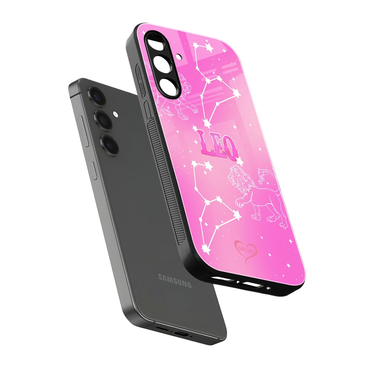 Leo Aura sleek samsung galaxy m35 5g cover with tempered glass back and TPU edges