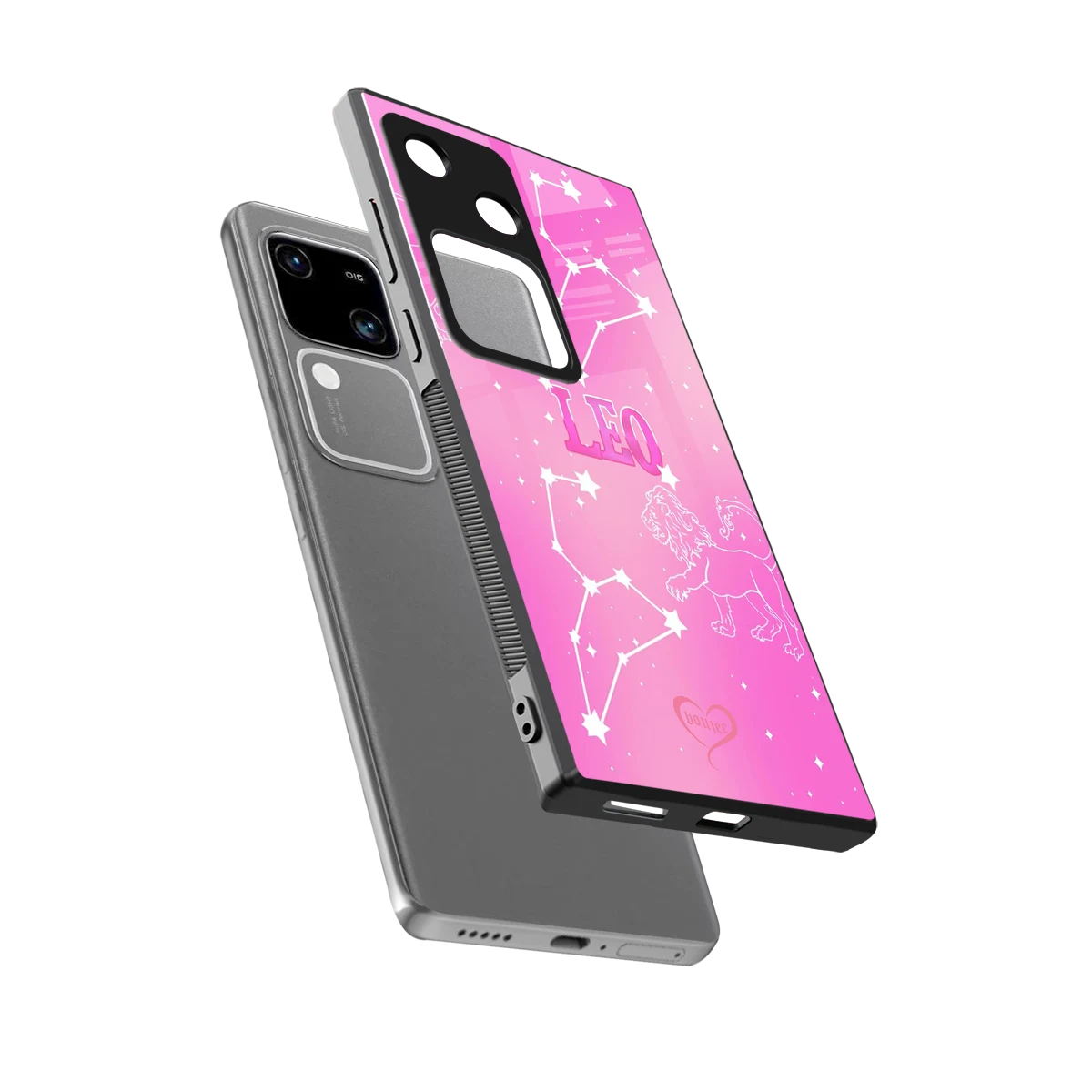 Leo Aura sleek vivo v30 cover with tempered glass back and TPU edges