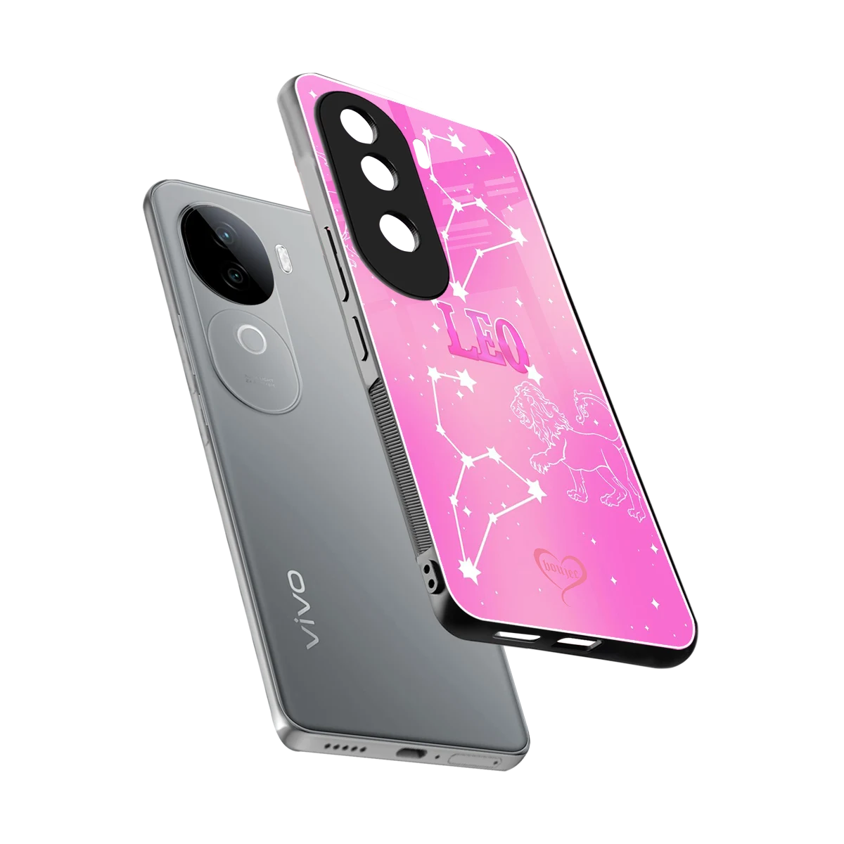 Leo Aura sleek vivo v40e cover with tempered glass back and TPU edges