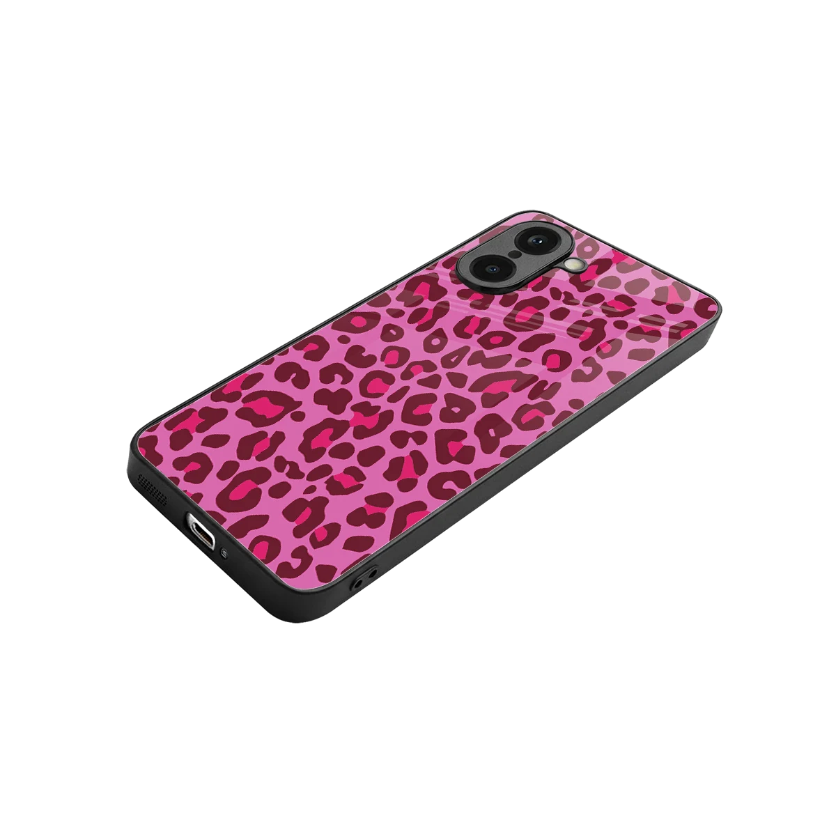 Leopard Pink stylish phone case for oneplus nord ce5 5g | glossy glass and slim fit