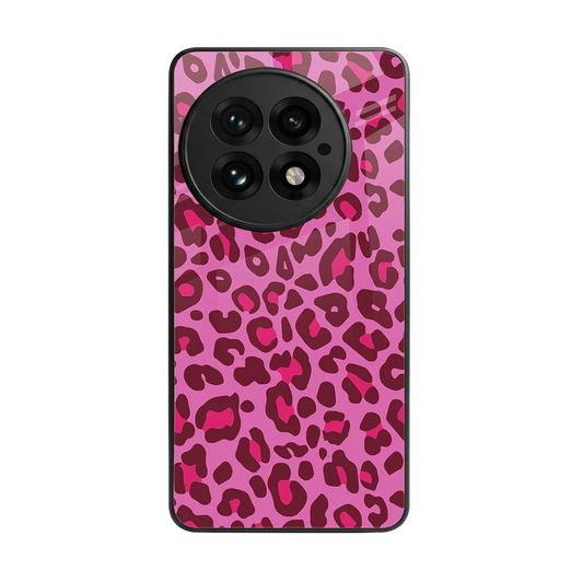 Leopard Pink back phone cover | glass case for oneplus 13