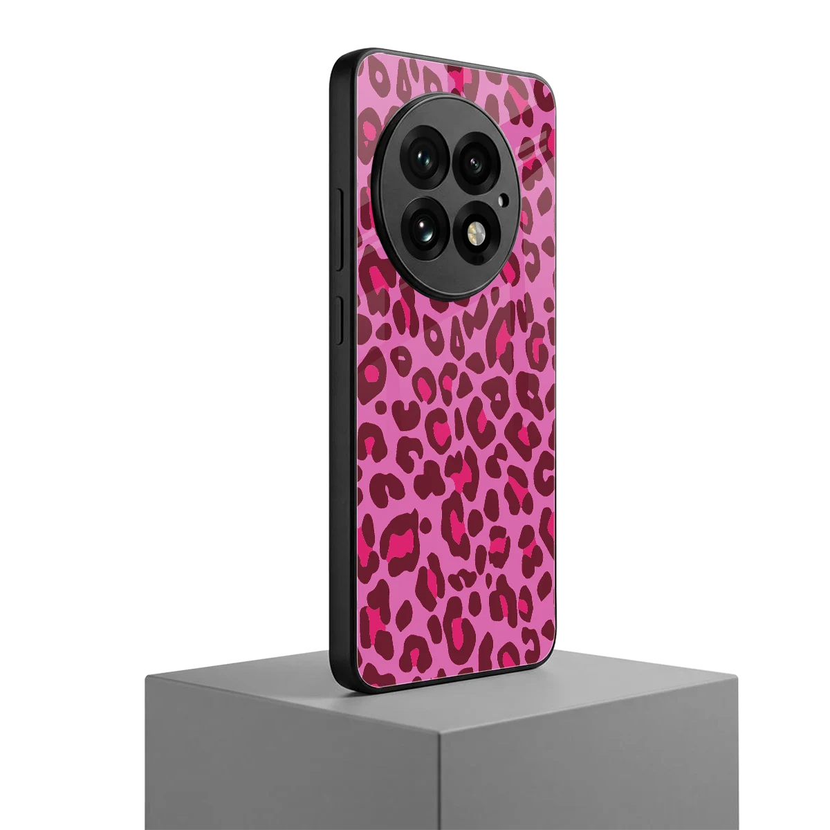 Leopard Pink oneplus 13 mobile cover | shockproof glass phone case
