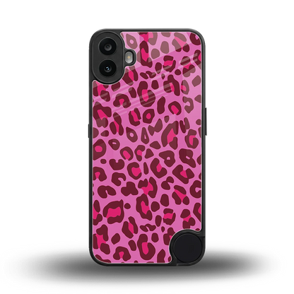Leopard Pink back phone cover | glass case for cmf nothing phone 1