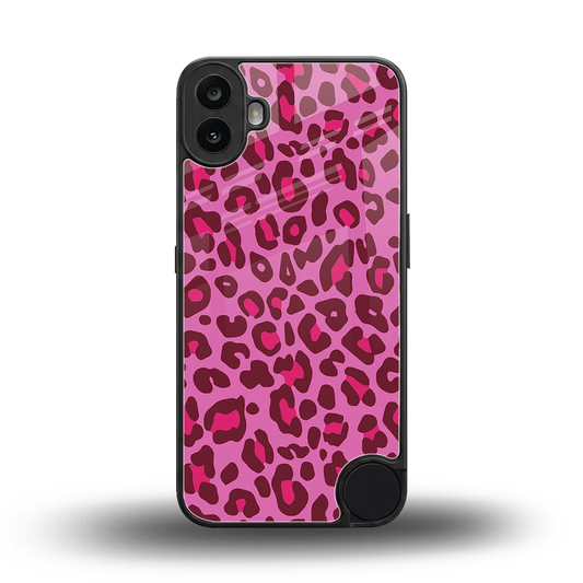 Leopard Pink back phone cover | glass case for cmf nothing phone 1