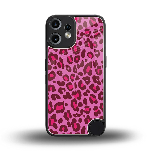 Leopard Pink back phone cover | glass case for cmf nothing phone 2 pro