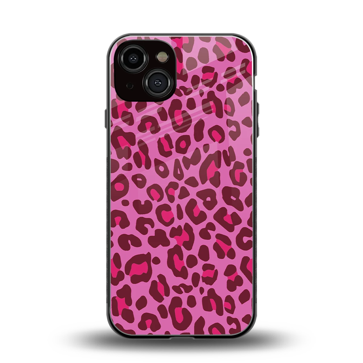 Leopard Pink back phone cover | glass case for iphone 13