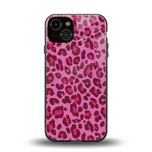 Leopard Pink back phone cover | glass case for iphone 14