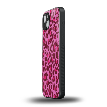Leopard Pink iphone 14 mobile cover | shockproof glass phone case