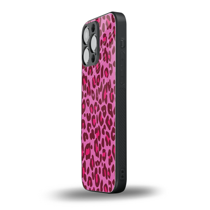 Leopard Pink iphone 15 pro max mobile cover | shockproof glass phone case