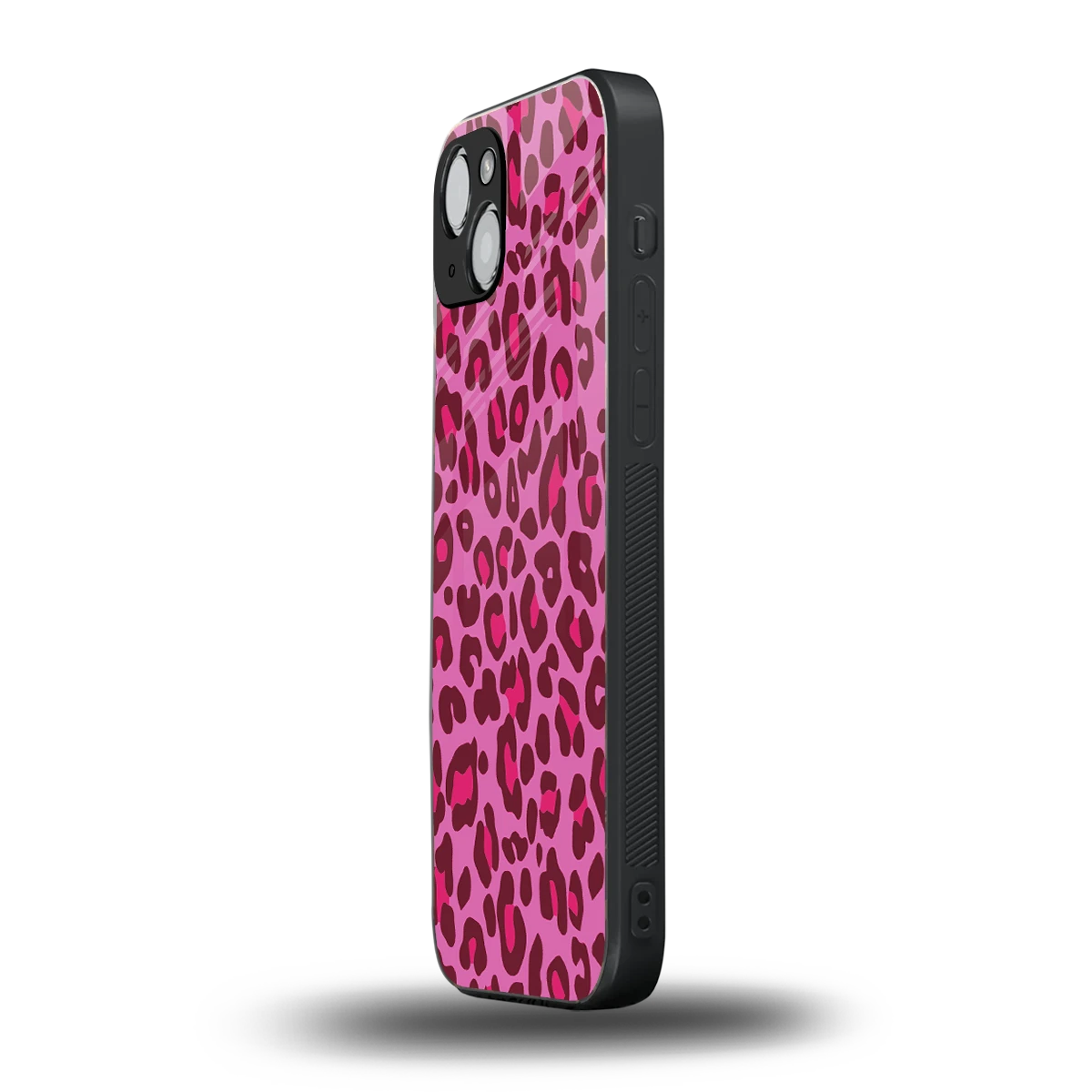 Leopard Pink iphone 15 mobile cover | shockproof glass phone case