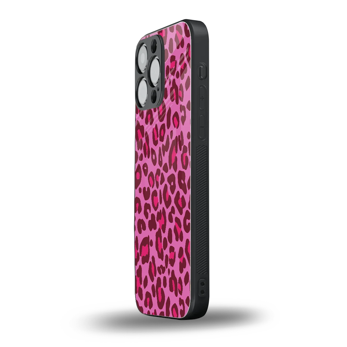 Leopard Pink iphone 16 pro max mobile cover | shockproof glass phone case