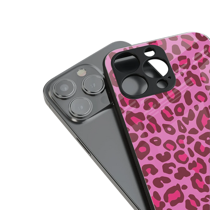 Leopard Pink stylish phone case for iphone 13 mini | glossy glass and slim fit
