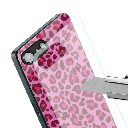 Leopard Pink stylish phone case for iphone 16e | glossy glass and slim fit