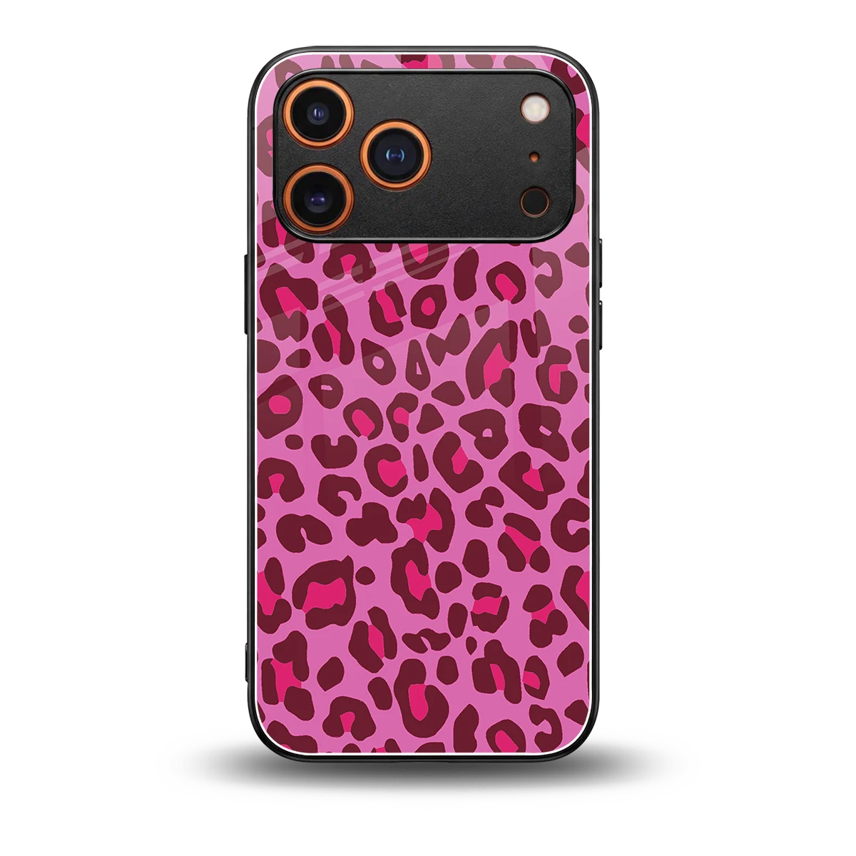 Leopard Pink back phone cover | glass case for iphone 17 pro
